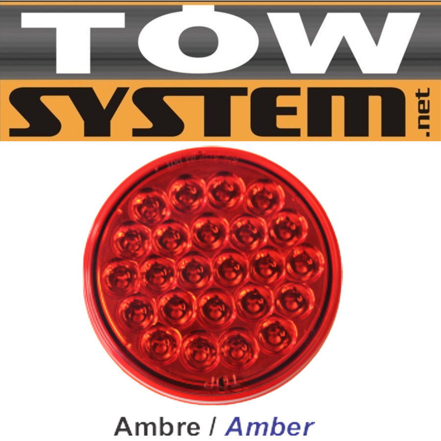 LUMIERE 24 LED RONDE 4'' AMBRE