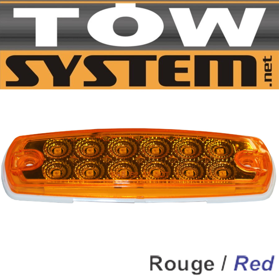 LUMIERE POSITION 12LED R OUGE1''1/2 X 5''